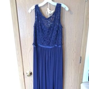 Marine Blue Floor-Length Bridesmaid Dress